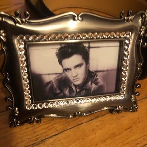 Black and white Elvis Presley belt buckle